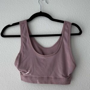 Auden Ribbed Unlined Scooped Lavender Bralette Size Medium